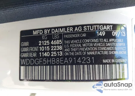 2014 Mercedes-Benz C 350 Sport from USA, damaged, VIN WDDGF5HB8EA914231